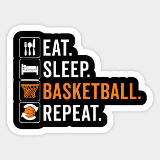 Eat sleep Basketball Repeat Funny Basketball Sticker